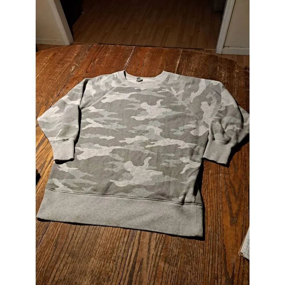 Medium Aerie Grey Camo Long Sleeve Fleece Sweatpants Pullover Shirt